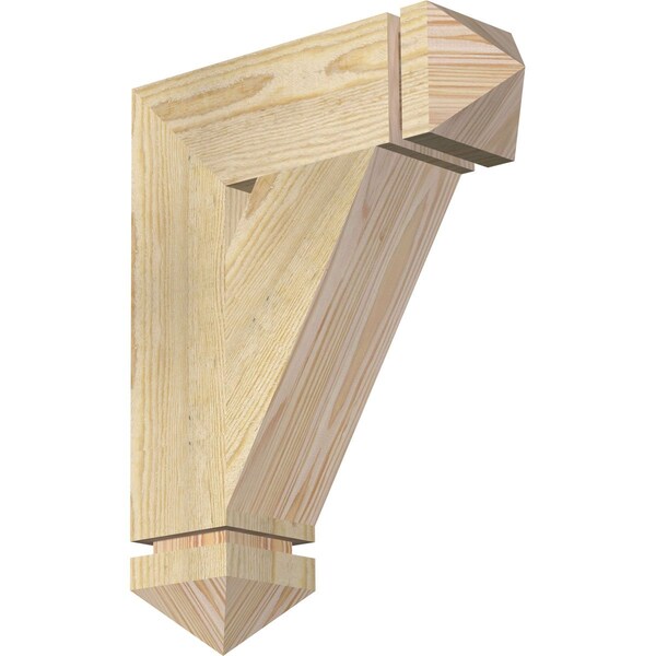 Ekena Millwork Traditional Arts & Crafts Rough Sawn Bracket, Douglas Fir, 4"W x 14"D x 18"H BKT04X14X18TRA03RDF - main